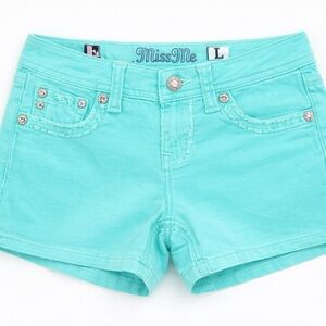 Miss Me Women's Aqua Jean Shorts